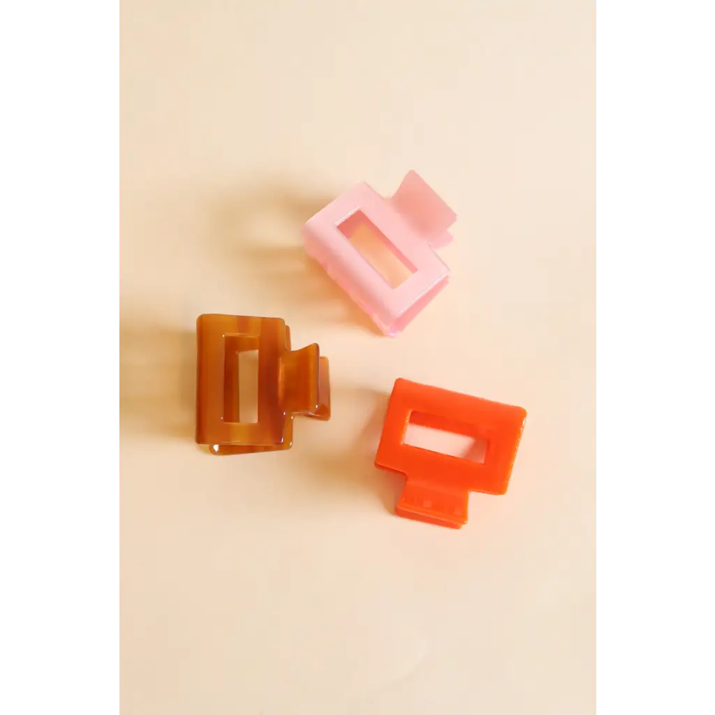 Medium Square Claw Clip - Pink