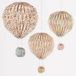 Meri Meri x Liberty balloon decorations with pastel floral polished prints