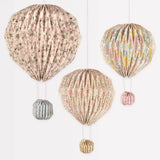 Meri Meri x Liberty balloon decorations with pastel floral polished prints