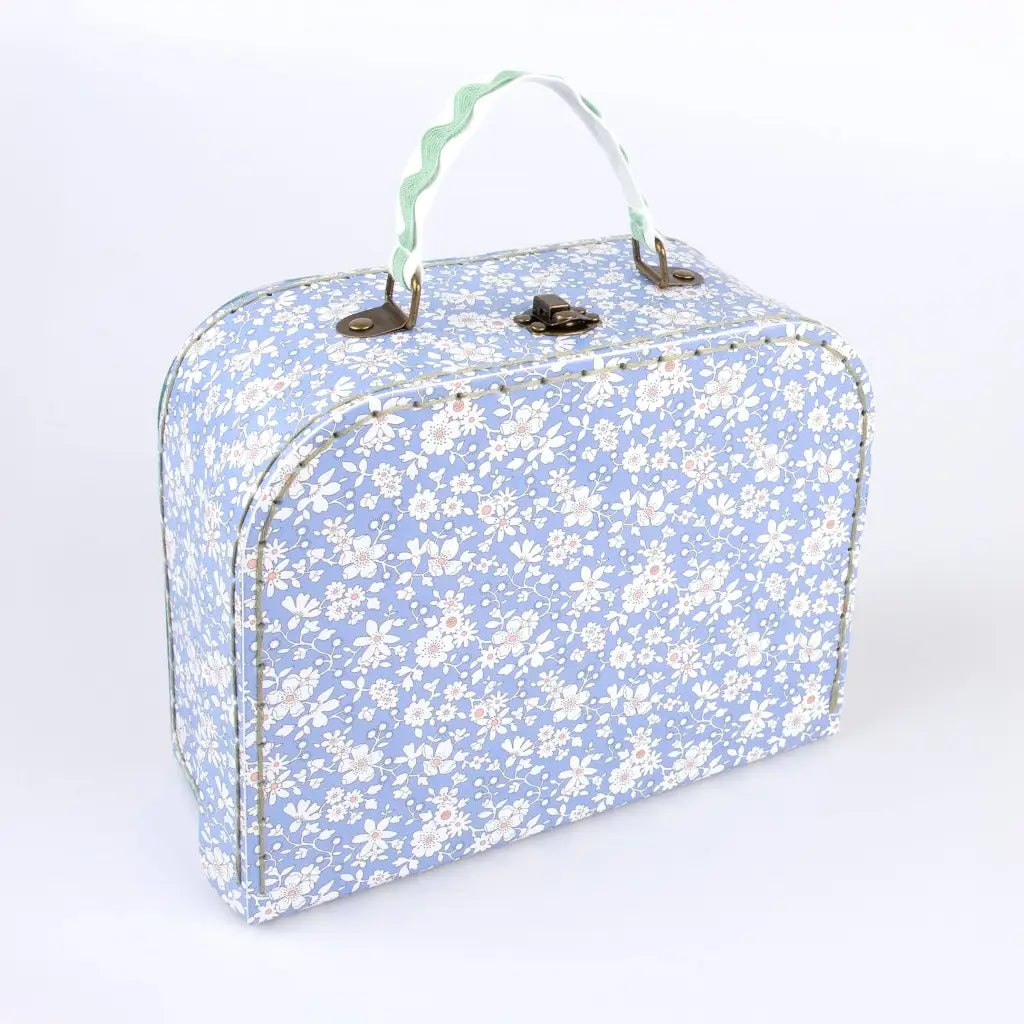 Pastel floral suitcase with ricrac embellishment and cream stripes from Meri Meri x Liberty