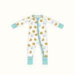 Cute bamboo baby sleeper with cookies and milk pattern
