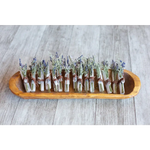 Mini bouquet crystal bundle with dried lavender on rustic tray