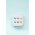 Mint Smiley Stud Earrings with pastel enamel dots, hypoallergenic for sensitive ears