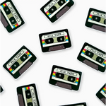 Retro mix tape pattern vinyl sticker perfect for stylish womens clothes and polished prints