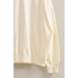 Cream-colored Molly Warm Long Sleeve French Terry Sweatshirt, perfect stylish womens clothes