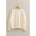 Cream-colored crewneck sweatshirt, perfect addition to stylish womens clothes collection