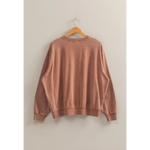 Dusty rose crewneck sweatshirt from Molly Warm, perfect stylish womens clothes with polyester contrast