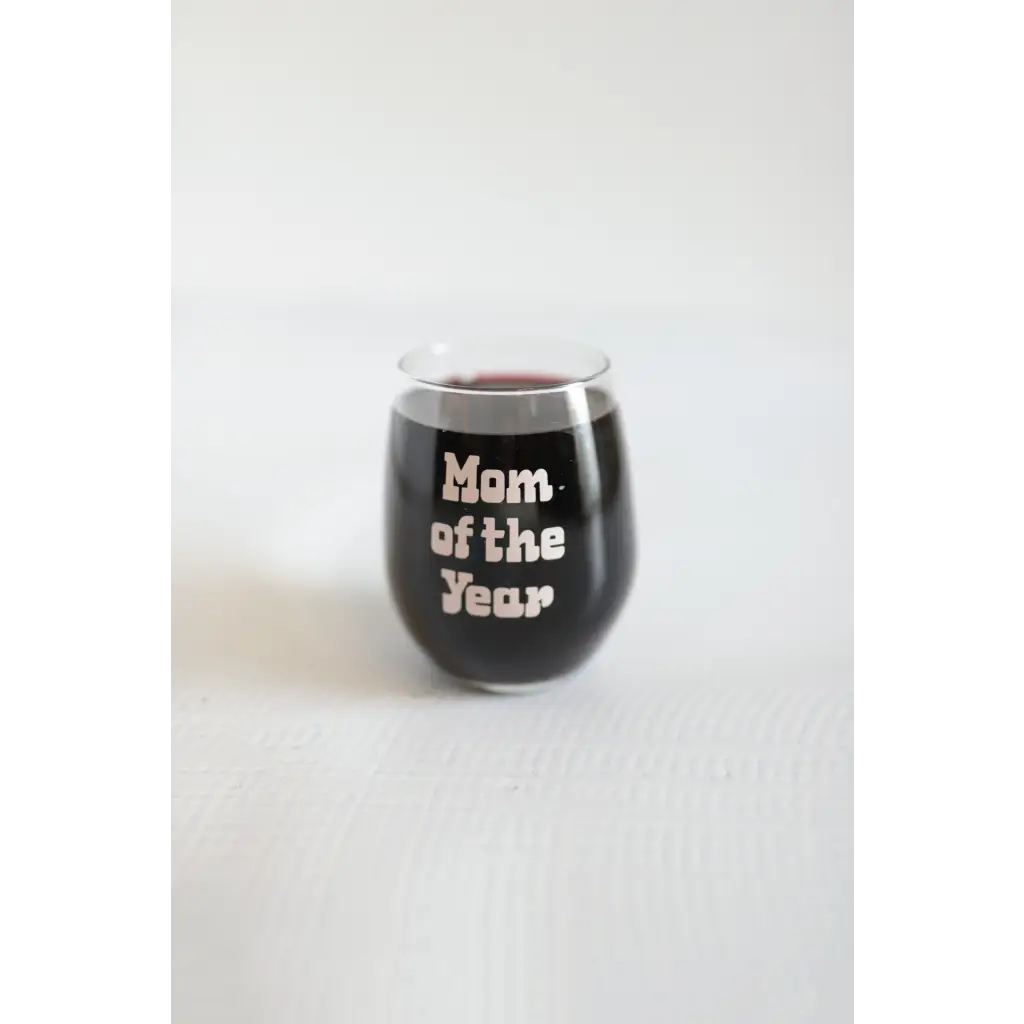 Mom of the Year 15oz Wine Glass - Polished Prints