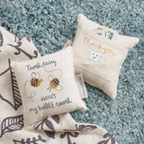 Cute cream bee tooth fairy pillow with babe tooth text