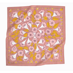 Evangeline Silk Scarf with floral prints in pink and orange, perfect for stylish women’s clothes