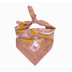 Evangeline bandana in pink with floral prints and yellow leaves for stylish womens clothes