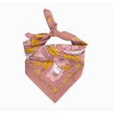 Evangeline bandana in pink with floral prints and yellow leaves for stylish womens clothes