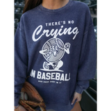 Navy blue Baseball sweatshirt from No Crying in Baseball, perfect stylish womens clothes