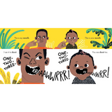 Expressive black and white cartoon mouth from Nose, Toes, and Tummy Book by Sally Nicholls, polished prints