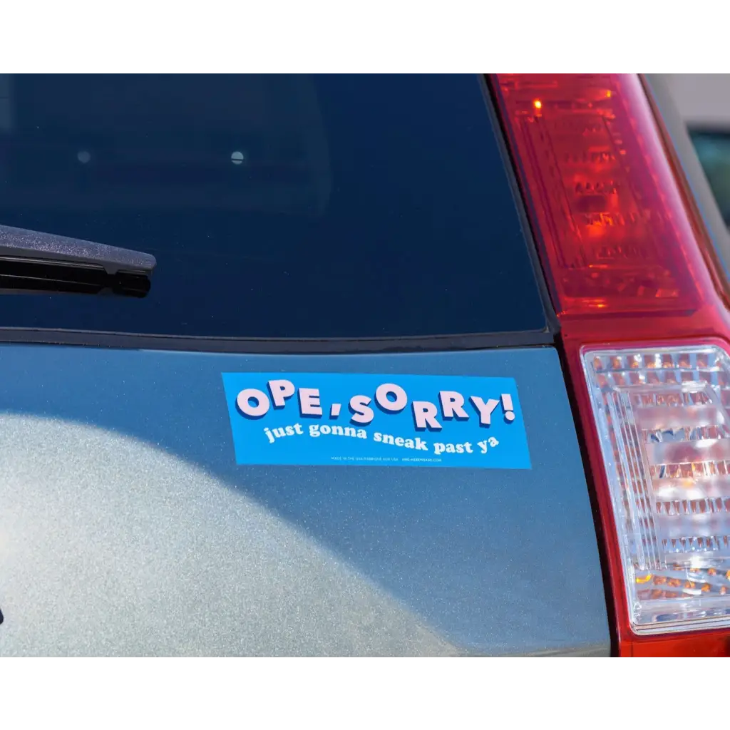 Ope Sorry Vinyl Bumper Sticker - Midwest - 760 Car