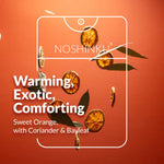 Noshinku Orange Coriander hand sanitizer with organic sugarcane and polished prints