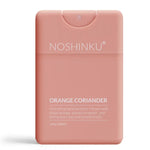 Noshinku Orange Coriander hand sanitizer with organic sugarcane and polished prints