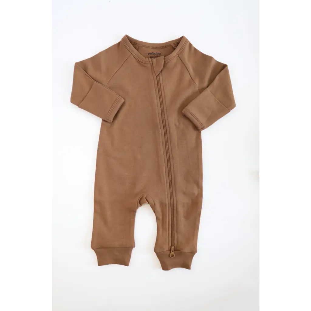 Organic Cotton Baby Zipper Sleeper in Almond - 370 Kids