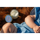 Organic Tallow Baby Balm in glass jar made from pasture raised beef tallow
