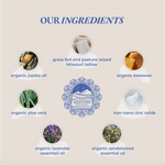 Organic Tallow Baby Balm ingredients with beef tallow and whipped tallow from pasture raised cows