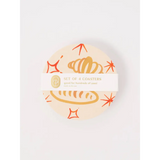 Stylish womens clothes coaster set with polished prints of croissants and baguettes