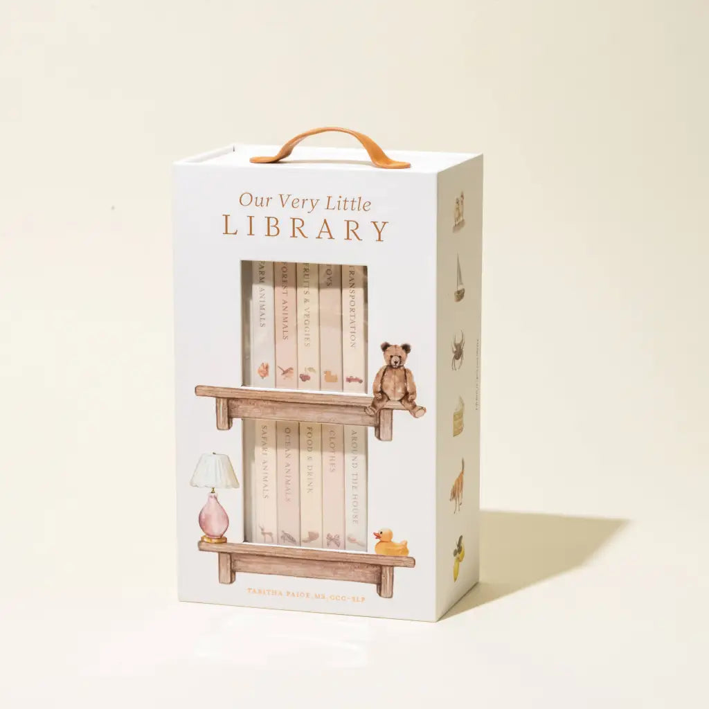Boxed set of Our Very Little Library mini board books with carrying handle