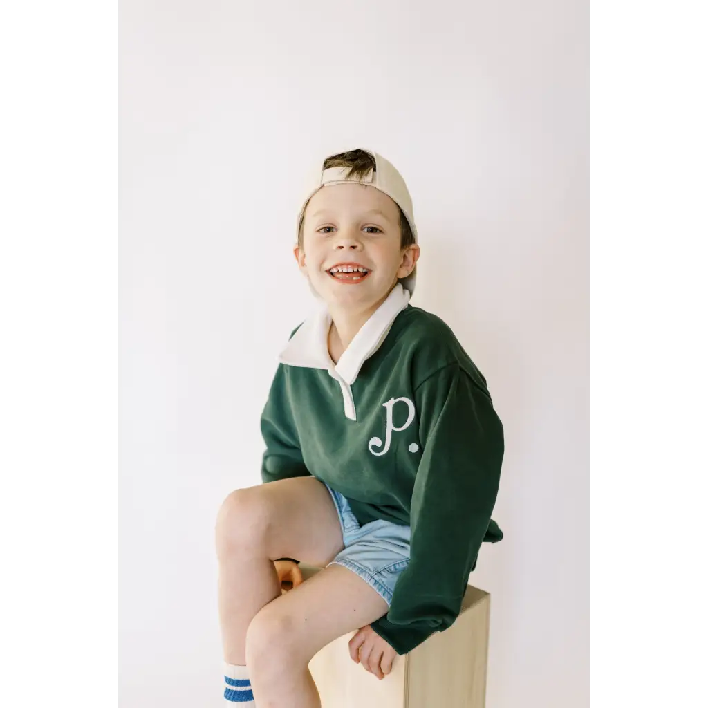 ’P’ Kids Embroidered Polo Pullover - 330 Kids Pullovers