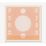 Minimalist peach geometric design with white circles on GSM recycled paper art print