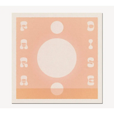 Minimalist peach geometric design with white circles on GSM recycled paper art print