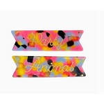 Two colorful neon signs saying Party Animal for fun Party Animal Hair Clips