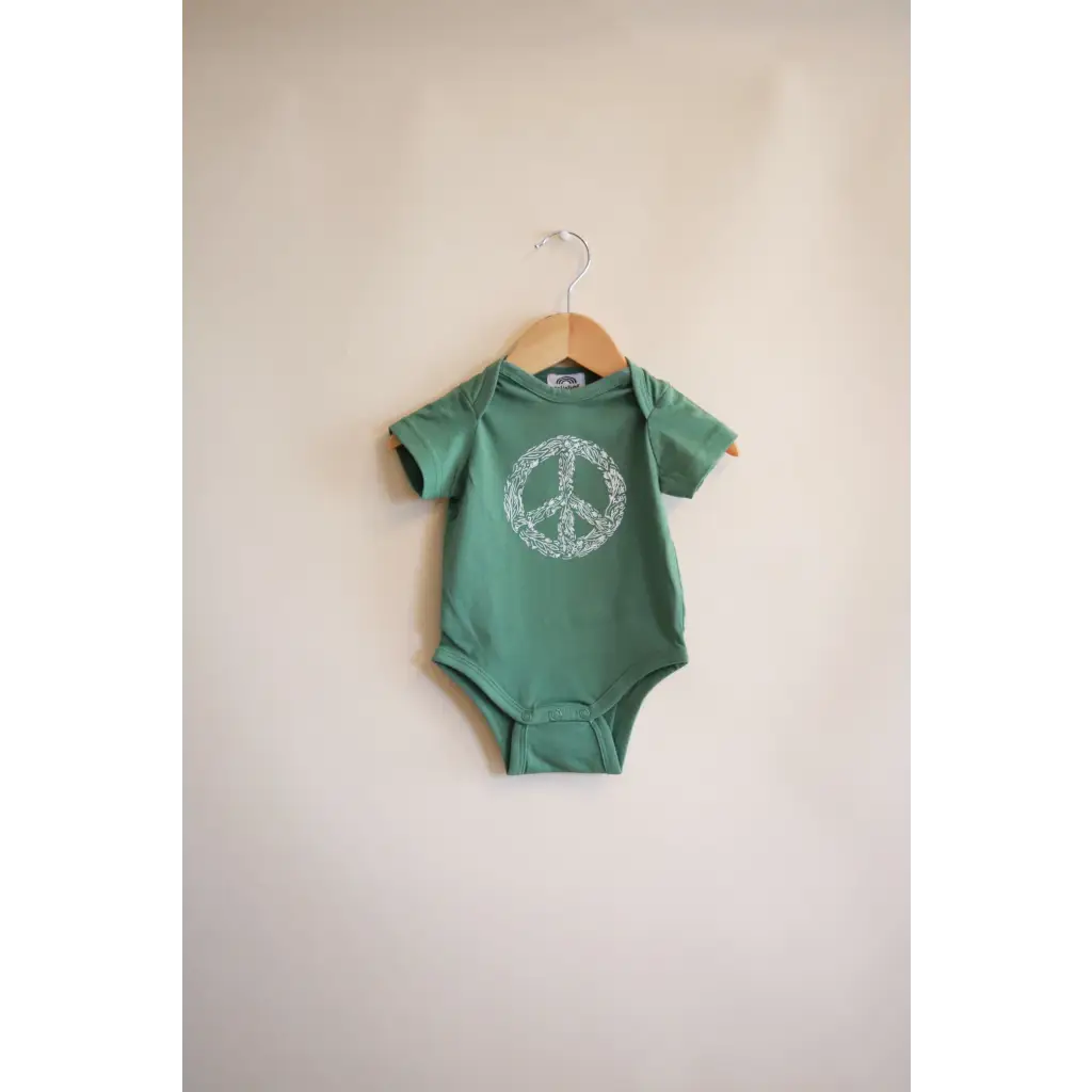 Peace Floral Organic Cotton Baby Bodysuit - Polished Prints