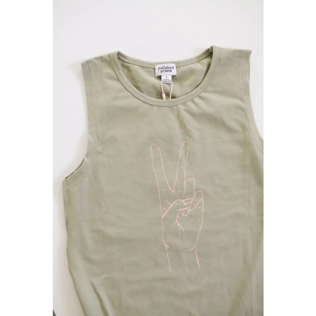 Peace Hand Kid's Everyday Tank Top - Polished Prints