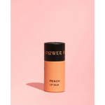 Peach organic lip balm in sleek tube with polished prints, 0.3 oz