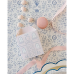 Cute Pink Paper Dollhouse with Pembroke Floral Paper Table Runner for stylish decor