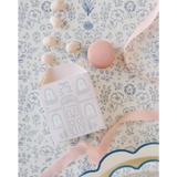 Cute Pink Paper Dollhouse with Pembroke Floral Paper Table Runner for stylish decor