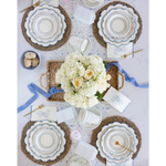 Elegant table setting featuring the Pembroke Floral Paper Table Runner for stylish dining