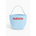 Light blue and white gingham bucket bag with a handle, perfect for stylish womens clothes