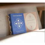 Petite Rituals blue and white flower box with floral design by Ollie Blossom