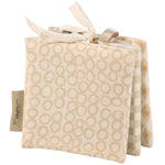 Soft book with cream patterned fabric burp cloths tied with ribbons for pets soft fun