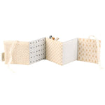 Soft book for babies with colorful fabric panels and sensory tags from Pets Soft Book