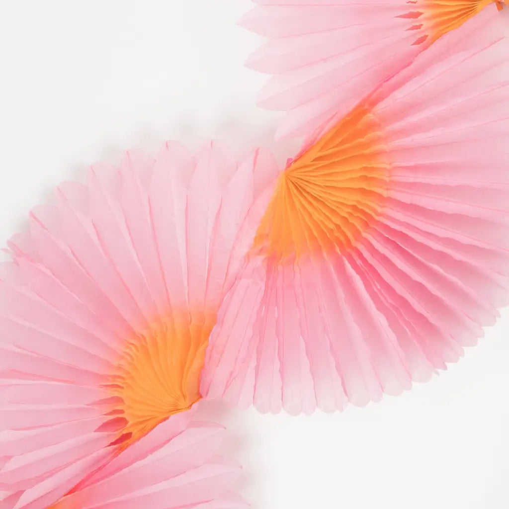 Pink ombre honeycomb fan garland for stylish moms outfits