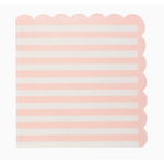 Pink and white striped scalloped napkin perfect for stylish cocktail napkins