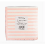 Pack of Pink Striped Scalloped Cocktail Napkins for stylish party vibes