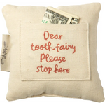 Cream-colored Tooth Fairy Pillow with pocket, perfect fairy pillow for kids