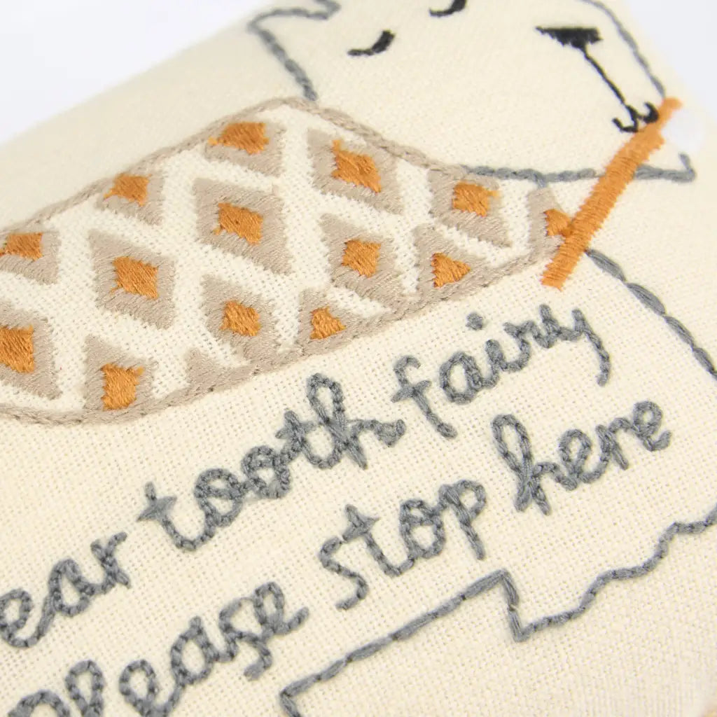 Cute embroidered Puppy Tooth Fairy Pillow with a pocket for your tooth fairy needs
