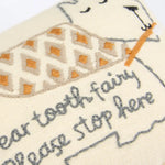 Cute embroidered Puppy Tooth Fairy Pillow with a pocket for your tooth fairy needs