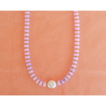 Purple mother of pearl dewdrop necklace with stylish beads
