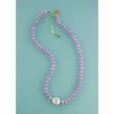 Purple mother of pearl beaded necklace dew drop for stylish womens clothes