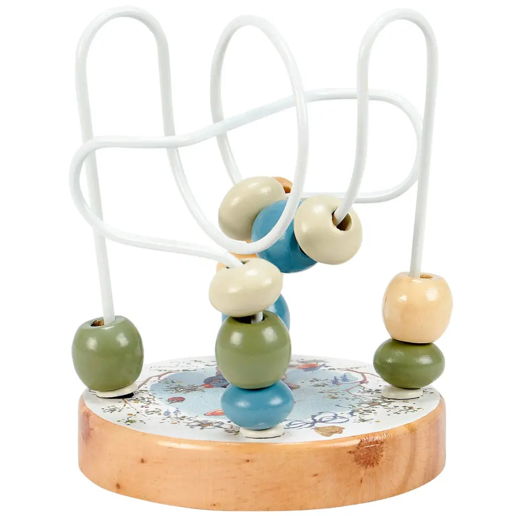Colorful Rabbit Bead Maze toy with wooden beads and white wires for kids fun