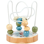 Wooden bead maze toy with colorful beads and white wire track, perfect for kids Rabbit Bead Maze